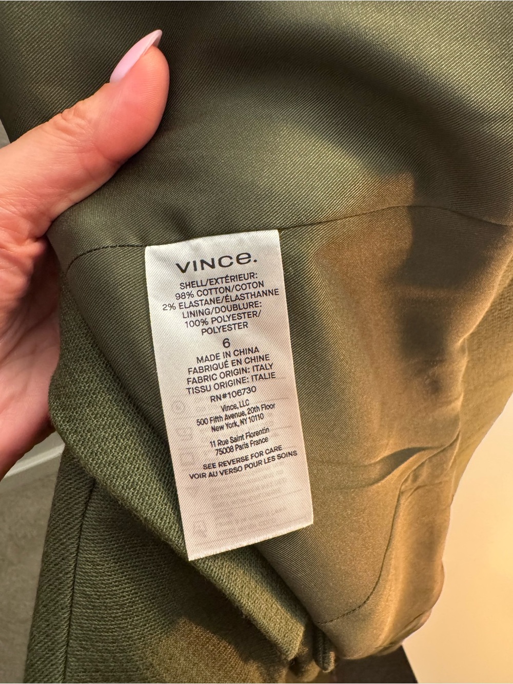 Vince Tuscan Olive Textured Single-Button Blazer 6 - Picture 7 of 10